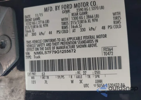 2016 Ford Transit Connect Xlt from USA, damaged, VIN NM0LS7F79G1255672